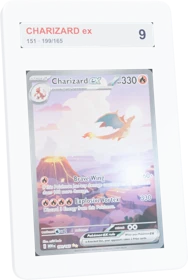 Graded Charizard ex card in a slab